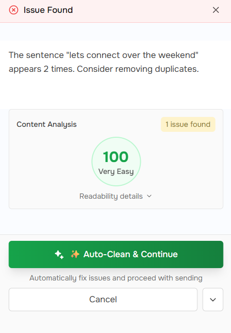 Catch issues before sending